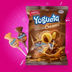 Aldor Yogueta Chococaramel - Sweet Chocolate Caramel Lollipops - Candy, 24 Lollipops