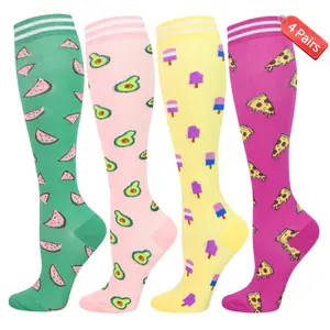 ISUNIE Holiday Compression Socks for Men & Women – 4 Pairs, Best Circulatory Socks, Soft, Breathable, Lightweight & Comfortable, All Season– Ideal for Daily Wear