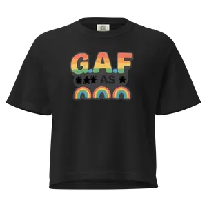 ChloeMFsellars GAF Summer Black T-Shirt with Rainbow Design - 100% Ring-Spun US Cotton, OEKO-TEX Certified, Eco-Friendly, Boxy Fit