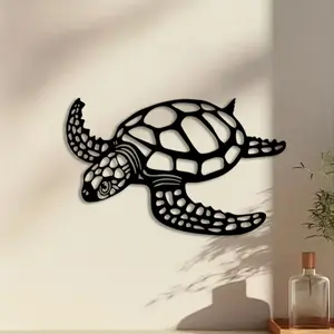 1pc Turtle Metal Wall Art, Turtle Sculpture, Ocean Inspired Design, Artistic, Perfect for Bathroom Wall, Summer Decor, Ideal Gift for Collectors, Salt-Resistant Metal