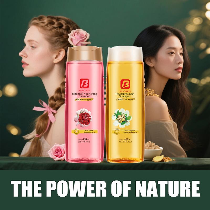 A New Way To Hair Care: BEE&FLOWER Ginger & Rose Shampoo - Sulfate-Free Formula To Manage Greasiness & Boost Fullness - For All Hair Types