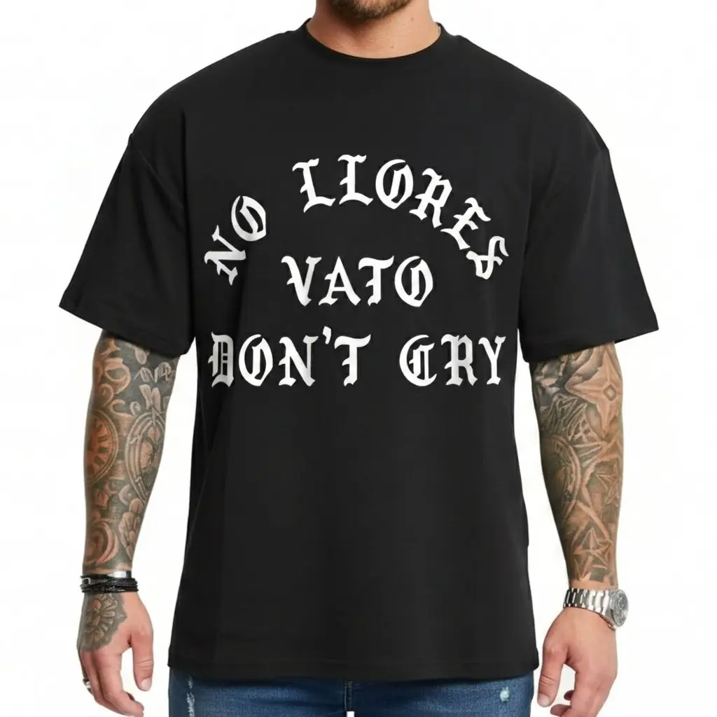 Vato Don't Cry Tee T-Shirt Hoodie Sweatshirt Oversized Outfits, Chicanos Clothing, Cholo Clothes Mexican Style, Brown Pride, Gift For Men and Women, Full Size, Outdoor, Lowrider, StreetStyle, Unisex Womenswear