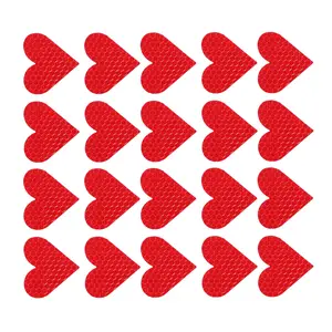 20 Pcs Reflective Stickers, 1.93"x1.73" Heart Shape Safety Tape Reflector Universal for Cars Trucks Trailers Waterproof PET Red