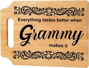 Grammy Gifts Chopping Board – Unique Engraved Kitchen Wall & Counter Decor, Thoughtful Birthday, Christmas & Mother’s Day Present from Grandkids, Best Personalized Keepsake Gift Idea for Grammy to Cherish Forever