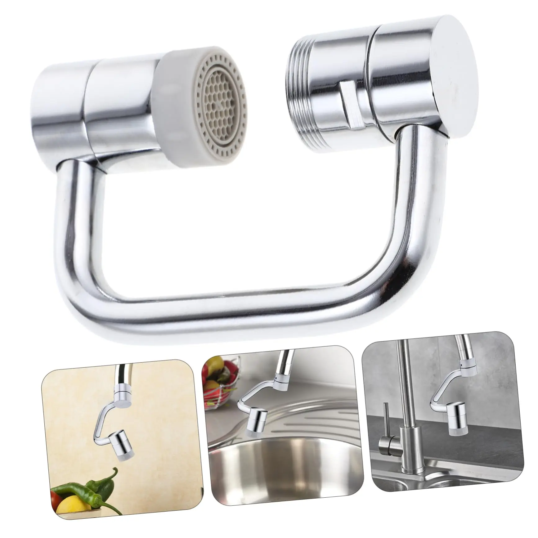 1440° Rotatable Faucet Aerator Extender – All-Angle Control Swivel Sprayer Attachment for Kitchen & Bathroom Sinks | 2-Mode Anti-Splash (1PC)