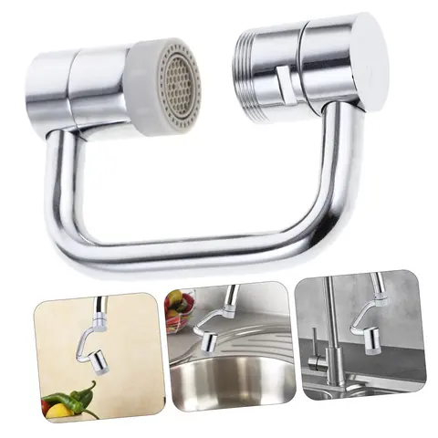 1PC Rotating Faucet Aerator Extender with 1440° Rotatable Design - Faucet Adapter, Kitchen Sink Splash Guard Accessory, 2-Mode Anti-Splash, Smooth Swivel, Easy Aim, Efficient Wash, Cleaner Wash All-Angle Control