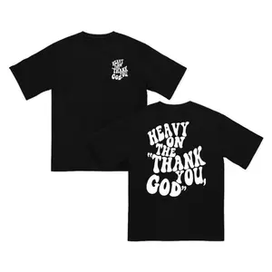 Heavy On The Thank You God T-Shirt, Retro Gratitude Shirt, Bold Faith Typography Streetwear Tee, Inspirational Unisex Top Sweatshirt, Hoodie, Comfort Colors