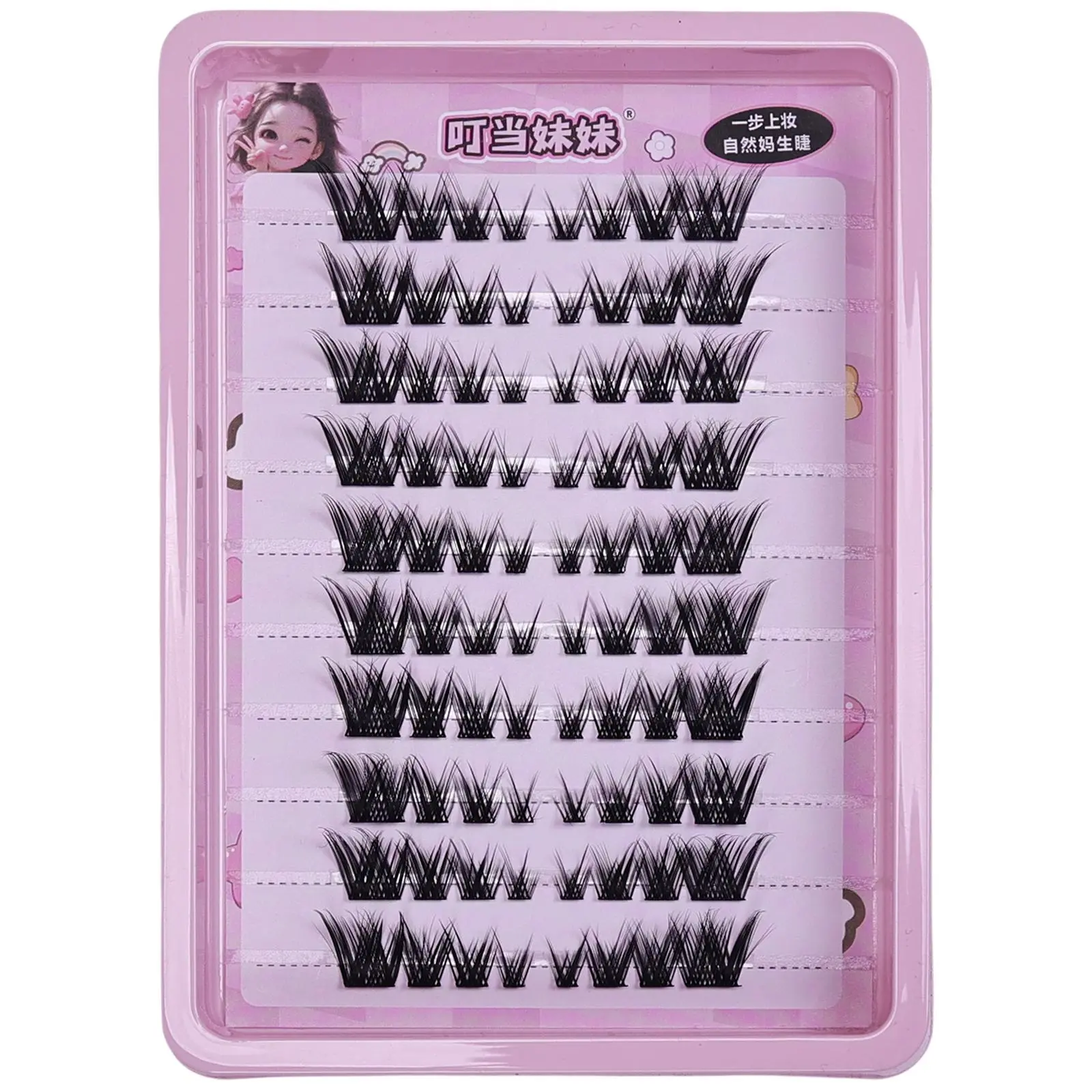 DIY Reusable Fox Eye Effect Fluffy False Eyelashes with Thick Winged Lash for Manga Anime Look