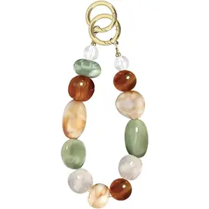 Beaded Phone Charm Mixed Color Plaid Stone Phone Chain Purse Charms Cute Keychain Wristlet Key Chain Accessories for Women Girl Resin Bag Charms for Handbags Cellphone Wrist Strap for Camera Keychains