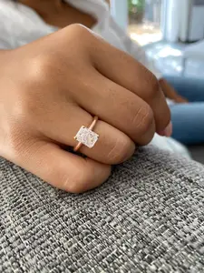 1 Ct Rose Gold Radiant Cut Engagement Ring