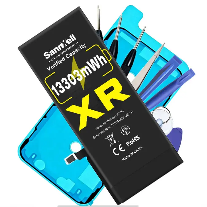 SannXell Upgraded High Capacity Battery for iPhone XR Replacement, 13303mWh Ultra Long Lasting Li-ion Battery for iPhone XR, 0 Cycle A1984 A2105 A2106 A2108 Model, with Full Repair Tool Kit