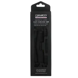 Giovanni Heatless Satin, Hair Curling Set, Black, 4 Piece