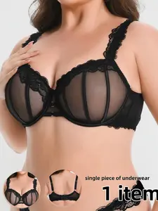 Plus Size Bra for Women, Large Bust Control, Anti-Sagging, Push-Up Mesh Full Cup, Comfortable and Stylish, Ideal for Plus Size Ladies