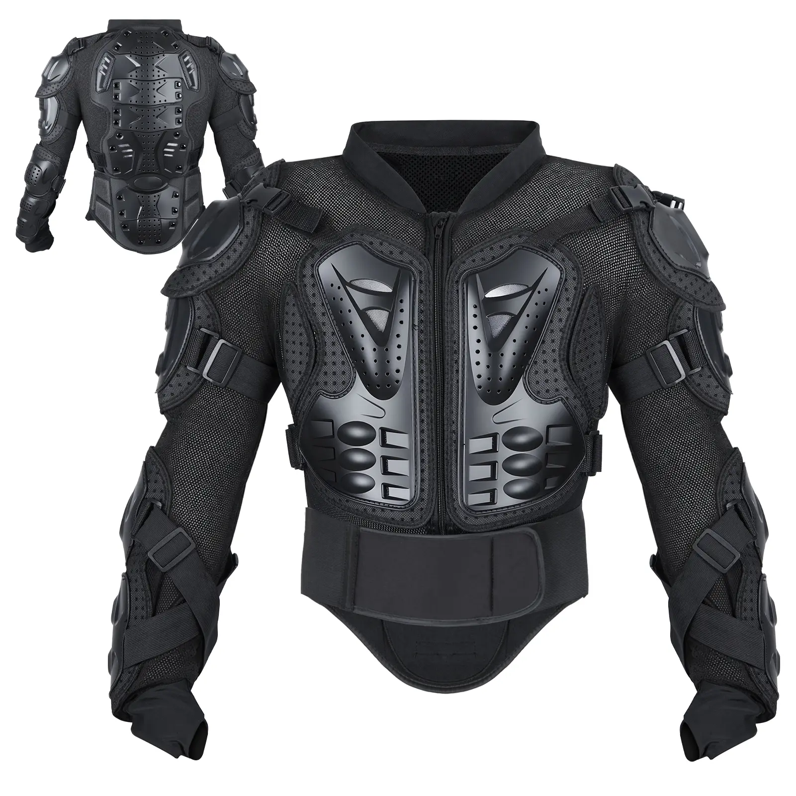Men's Motorcycle Armor Jacket with Chest-Spine-Back-Elbow Protection, Male L/XL Motocross Gear, Multi-Protection Vest for Dirt Bike Riding, ATV Use