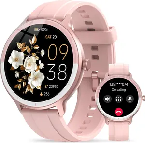 Smart Watch for Women with Bluetooth Calls & AI Voice Assistant, 1.27" HD Fitness Tracker with Sleep Monitor, 100+ Sports Modes, IP68 Waterproof, Android & iOS (Pink)