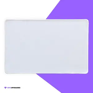 Blank Sublimation Mat 17"x11" – White Customizable Stitched Edges Large Mousepad, Placemat, or Small Playmat for Crafts & Printing