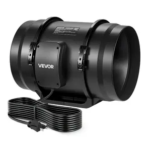 8-in Inline Duct Fan, 720 CFM Ventilation Ventilator with Quiet Operation AC Motor, Heating & Cooling Booster for Grow Tents, Hydroponics (Summervibes Series)