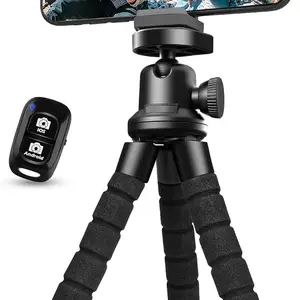 Flexible Tripod for iPhone and Android Cell Phone, Portable Small Tripod with Wireless Remote and Clip for Video Recording/Vlogging/Selfie