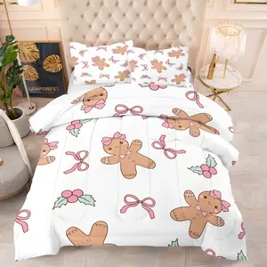 Bowknot Print Bedding Set, Including 1 Quilt And 1 Or 2 Pillowcases Without Pillow Inserts, All-Season Bedding, Bedroom Decoration