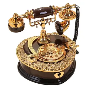 Luxury-classic heart-shaped vintage dial telephone music box with drawer, eight-tone box for home wine cabinet entrance gift, Decor, birthday, Christmas, New Year, perfect gift for couples and friends