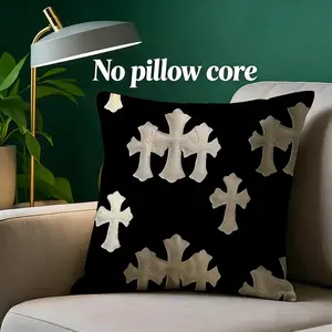 White cross printed pillowcase, home decoration sofa chair, car decoration pillow cover, Creative Decorative Cushion