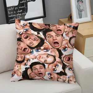 Personalized Funny Face Single-Sided Pattern Pillow, 1 Piece Includes Pillow Core, Soft And Durable, Suitable For Children And Adults, Daily Holiday Birthday Gifts For Beds, Sofas, Cars, Chairs, Bedroom Decorations, Funny Face Design
