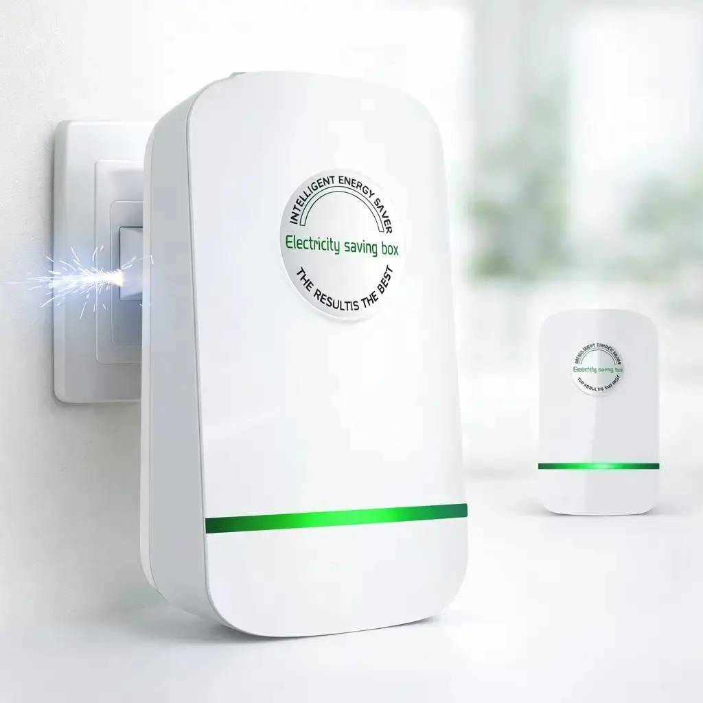 US Plug Indoor Plug-In Power Box Saver, 2026 Updated Design, 90-250V Input, Easy-to-Use for Home Appliances, Energy Saving Plug, Socket Saver