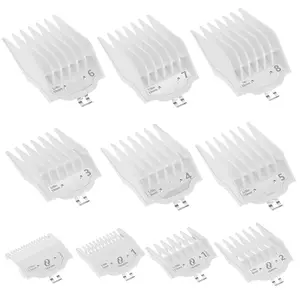 Clipper Guards Set, 10 Professional Cutting Guides (1/16" to 1") Compatible with Most Wahl Clippers, Transparent Replacement Guards for Wahl Hair Clippers