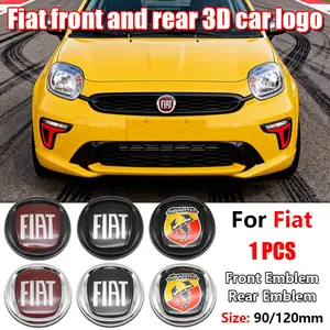 Fiat Car Front & Rear Emblem, Scratch-Resistant Durable Hood Badge Replacement, Fits 500 Panda Tiago Sedan, Exterior Modification Accessories, Vehicle Exterior Decoration