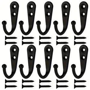 20 Heavy-Duty Iron Clothing Hooks, Wall Mounted Metal Clothing Rack, Rust Proof Coating, Easy To Install, Industrial Display Hooks, Suitable For Home And Office Decoration, Strong Load-Bearing Capacity