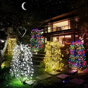Outdoor Solar Firework Lights, Waterproof LED Copper Wire Garden Decorative Lights, Garden Glow Lights, 8-Mode Landscape Lighting, Holiday Lawn Decoration