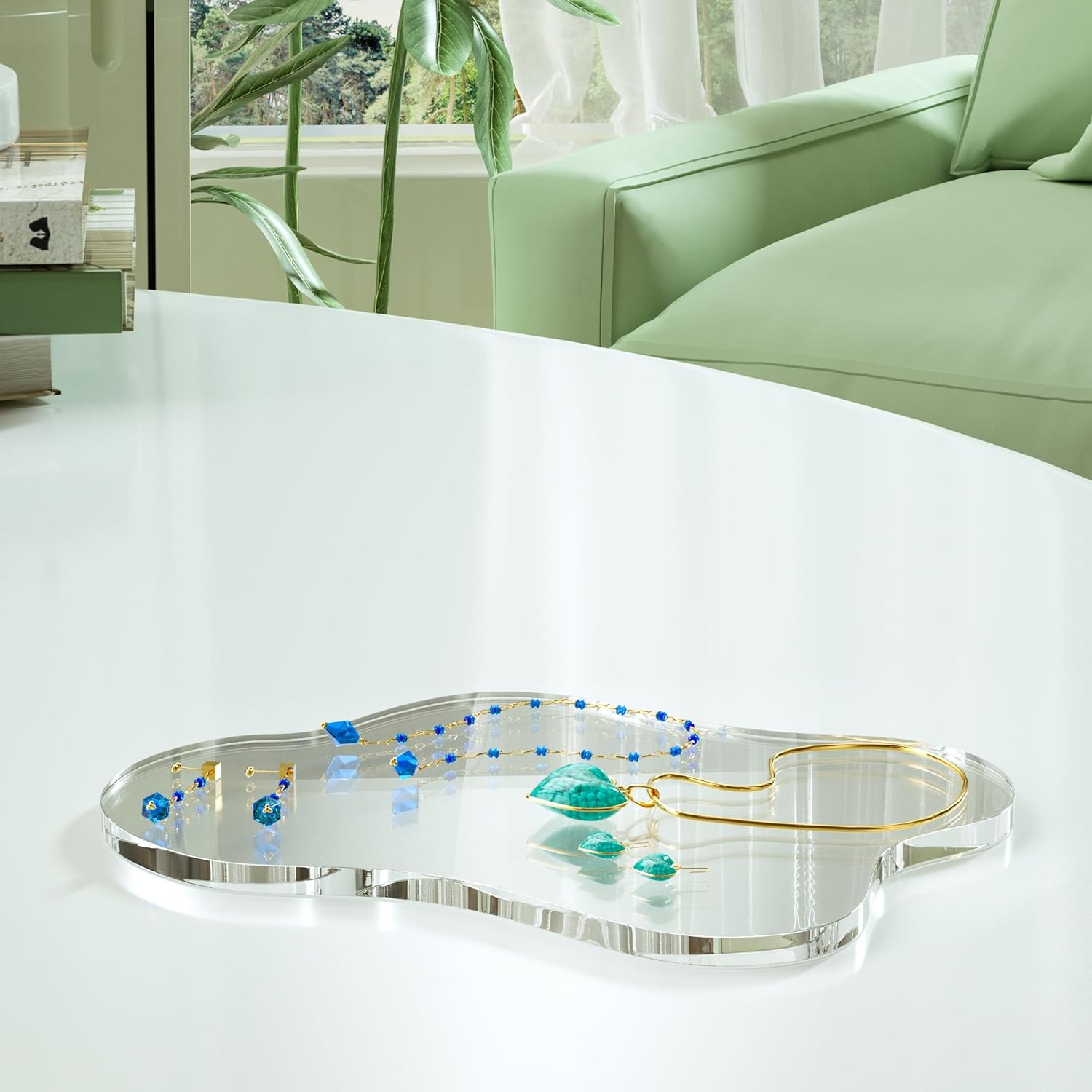 Acrylic Coaster Decorative Plates, Irregular Bar Drink Coaster, Clear Cloud Shape Coffee Cup Coaster, Perfect for Tabletop Protection and Accessories Display.(Clear)