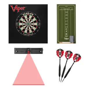 Viper 40-1045 Dead-On Bristle Small Cricket Chalk Scoreboard with Throw Line Light & Wall Defender II, Red