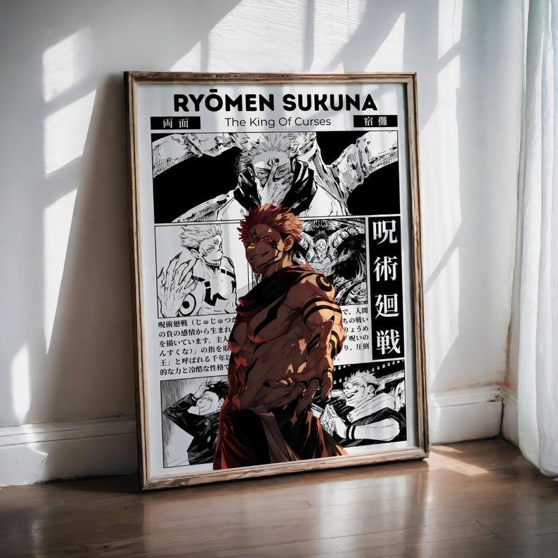 [SALE OFF 35% + FREESHIP] Ryomen Sukuna Jujutsu Kaisen Anime Poster, Manga JJK Wall Artwork Prints, Home Decor Gift