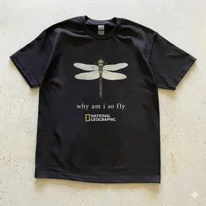 Vintage National Geographic Why Am I So Fly Unisex Tee, Dragonfly Geographic Shirt