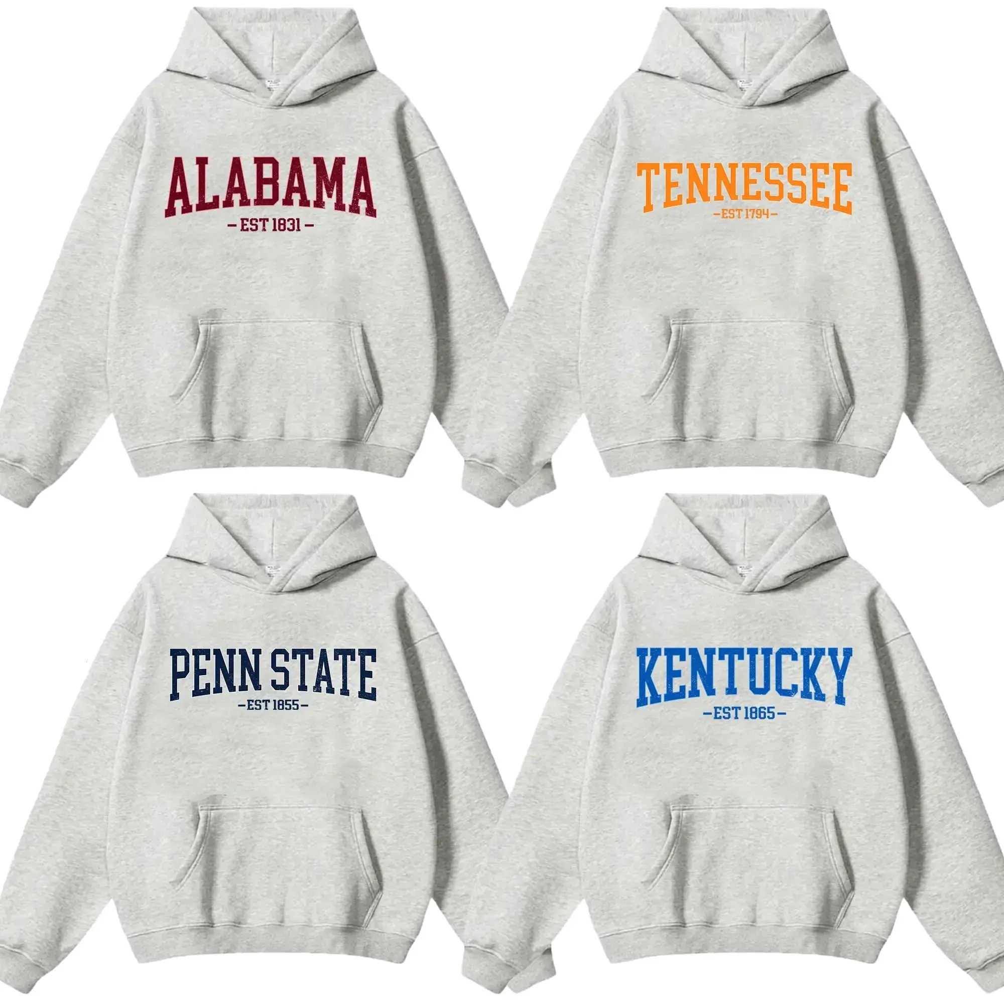 Vintage Varsity College Hoodie by Kaylan Eppes, Distressed Unisex Graphic Fleece Hoodie for Students, Campus Wear, USA-Made & Printed Apparel	