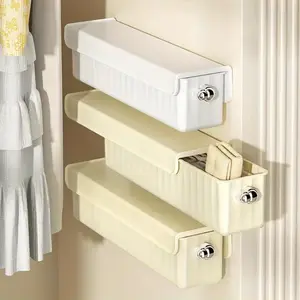 Wall Mounted Underwear Sock Storage Box, Pull-Out Underwear Sock Storage Box, Home Organizer for Bathroom and Bedroom