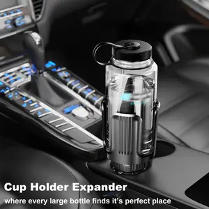 Car Cup Holder Expander, Big Large Drink Cups Secure, Expander Fits Yeti, HydroFlask, Stanley 16 to 40oz Large Water Bottles, Coffee Mug, Adjustable Arms Insert, Black