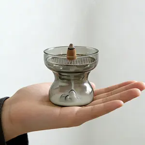 Mountain View Backflow Incense Burner, Glass Aromatherapy Fragrance Holder for Bedroom Relaxation & Sleep Aid
