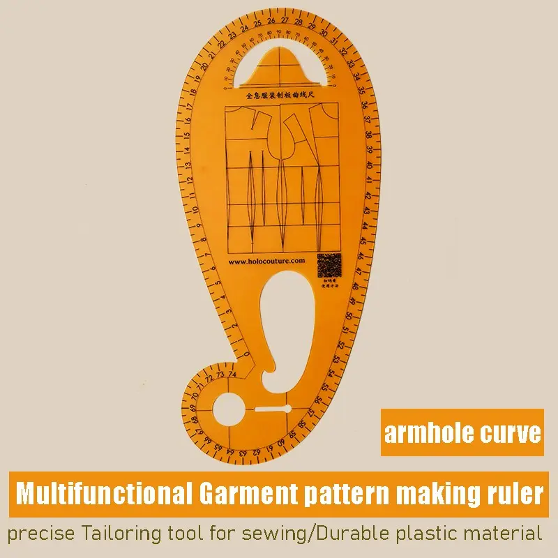 Multi-Functional Sewing Tool for Garment Pattern Making, Curve Ruler for Sleeve Cuffs, Essential Drafting Aid for Tailors, Measuring Marking Tool, Sewing Rulers for Fabric, Sewing Supplies