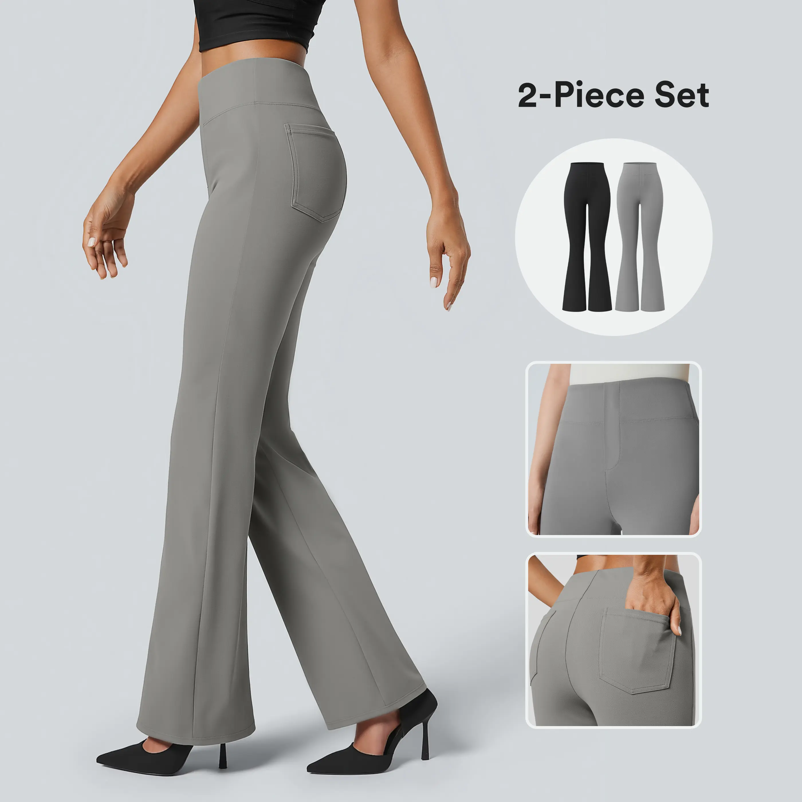 Halara 2-Piece Flex High Waisted Pocket Work Pants Set Halara 2-Piece Flex High Waisted Pocket Work Pants Set