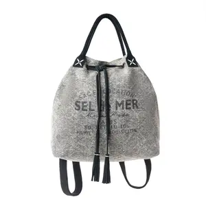 Myra Sel de Mer Bucket Backpack in Aged Grey