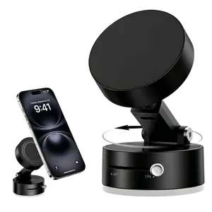 Joytutus Magnetic Car Phone Holder - Strong Retractable Suction Cup, Foldable Adjustable-Length Arm, 360° Rotating Ball, Protective Layer, Hands-Free Phone Mount for Car Interior Accessories