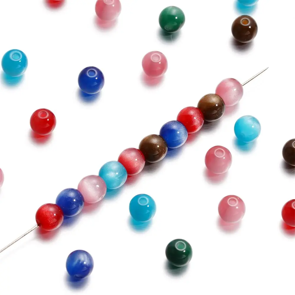 10pcs/lot 6mm Resin Cat Eye Shape Bead Loose Spacer Charms Beads for Jewelry Making DIY Cute Bracelet Necklace Earring Supplies