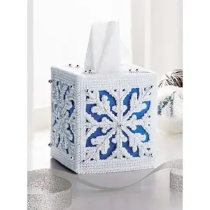 Snowy Winter Plastic Canvas Tissue box Cover