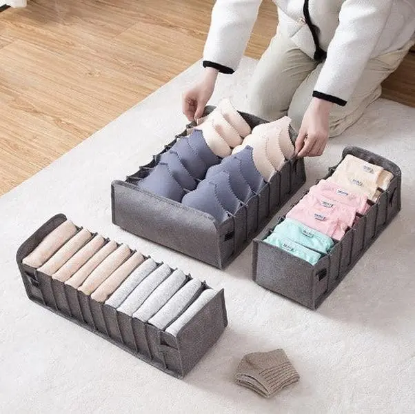 Compartment Storage Organizer Box for fabric underwear 3 pieces