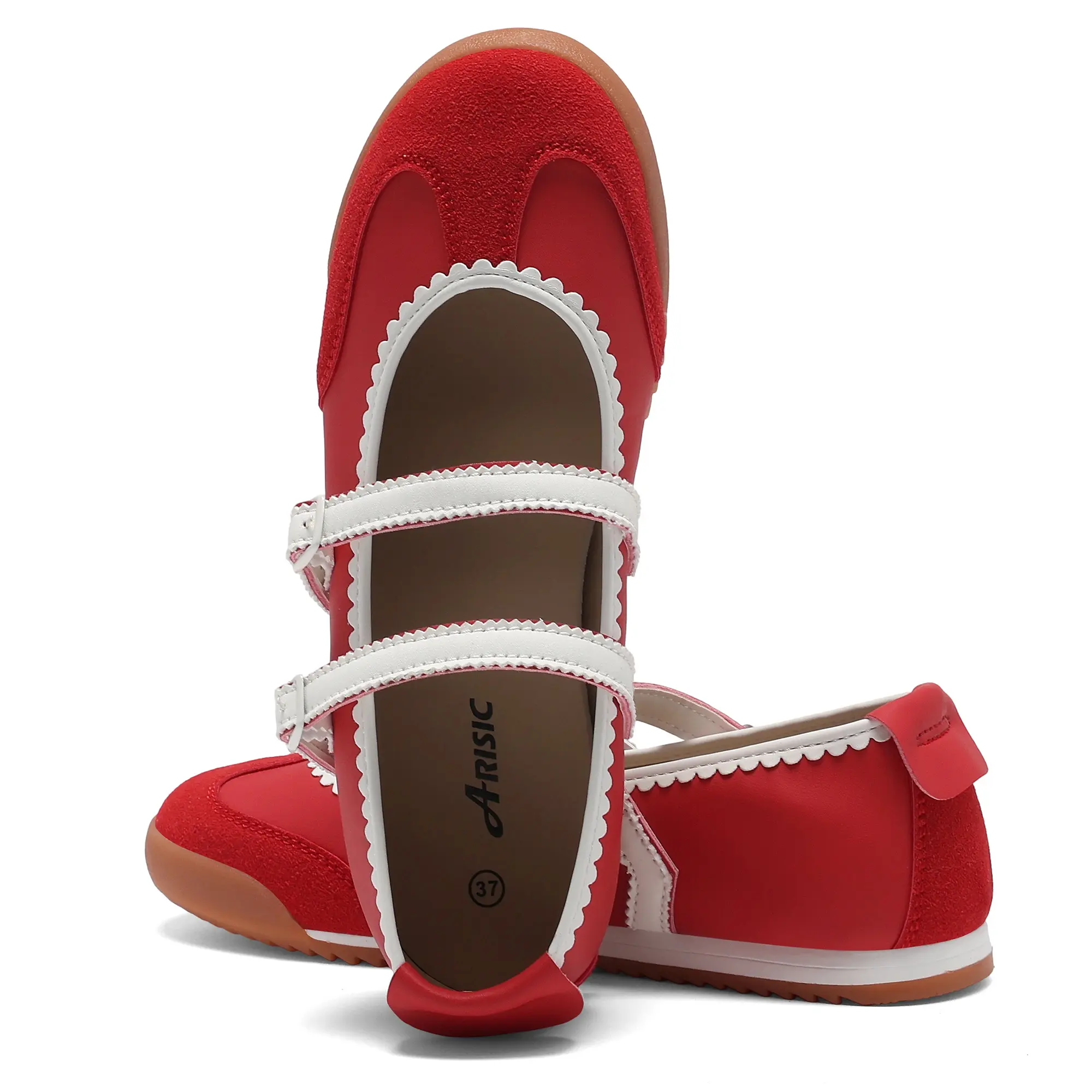 Women's Classic Retro Fashionable Casual Sneakers - Gum Thin Sole, Hook-and-Loop, Slip-On Flat Loafers for Daily Wear, Everyday Walking, Sporty Chic - Lightweight Sports Footwear for Training & Gym