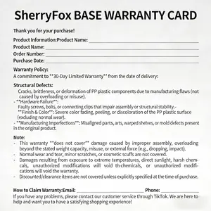 3#5-Tier Storage Shelf: Warranty Card  Complimentary Gift