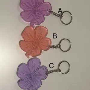 Flower resin keychain.