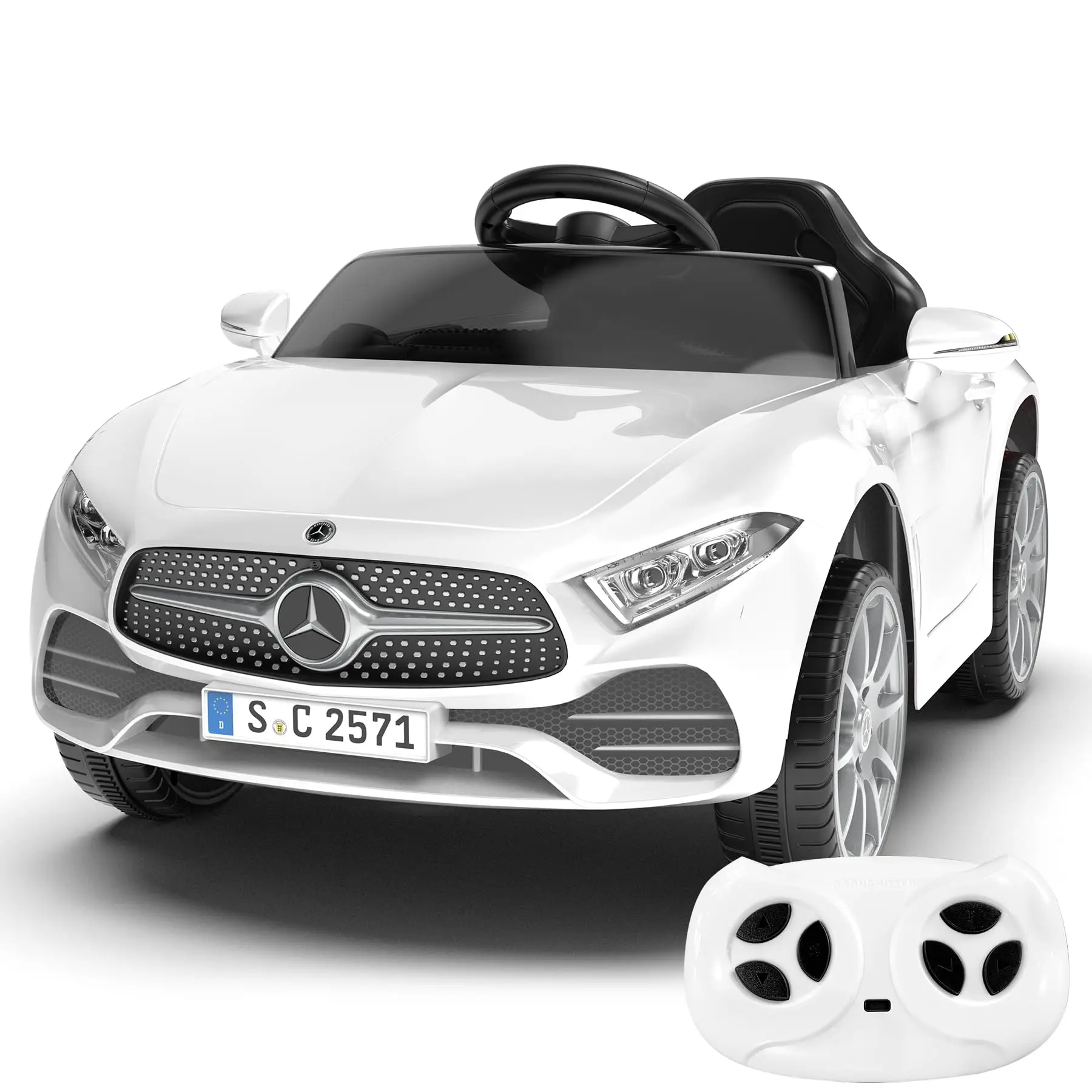 Mercedes-Benz Licensed CLS 350 12V Kids Ride On Toy Car with Parents Control Four Wheels Suspension Music Bluetooth LED Lights USB Gift for Kids Trike